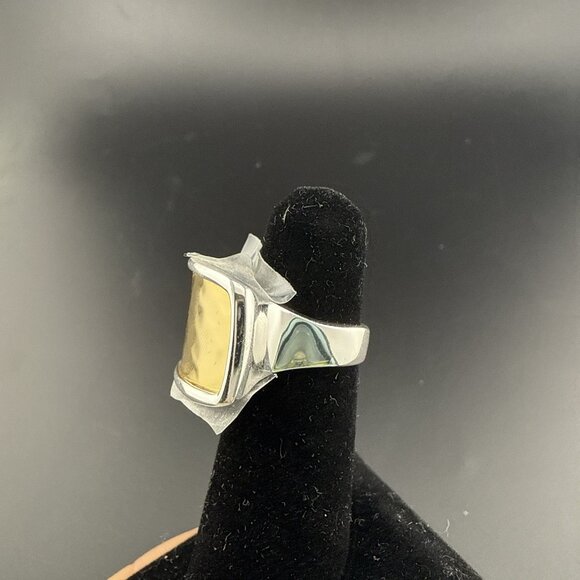 RLM Ring Robert Lee Morris Rectangle Modernist Bronze Bold Pinky Ring size 5 QVC - Picture 2 of 11